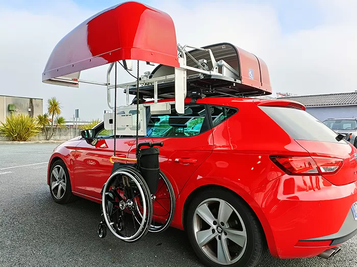 Working Principle of the Roof Wheelchair Storage Device